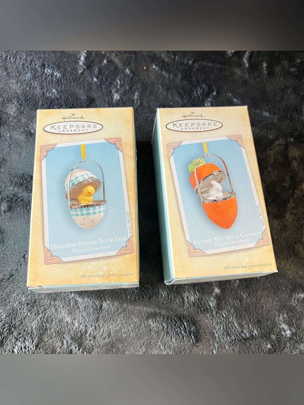 Hallmark Easter Keepsake Ornament Bundle: 2004 Hinged Porcelain Egg/Carrot